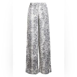 Satin snakeskin trousers